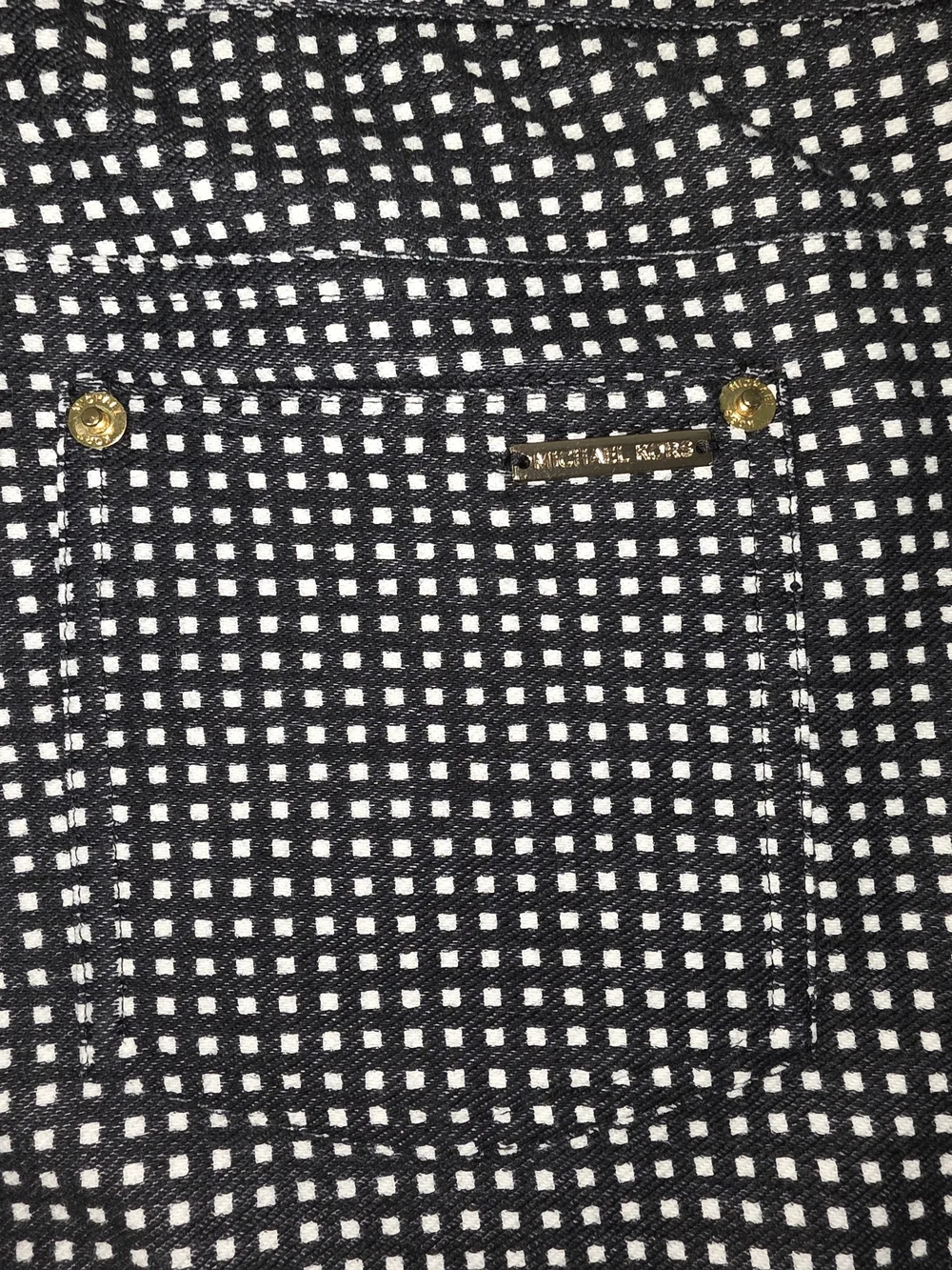 🤍🖤💼 Michael Kors Black & White Check Pull-On Legging Pants Stretch Slim Fit M